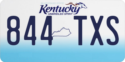 KY license plate 844TXS