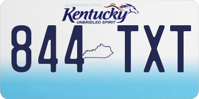 KY license plate 844TXT