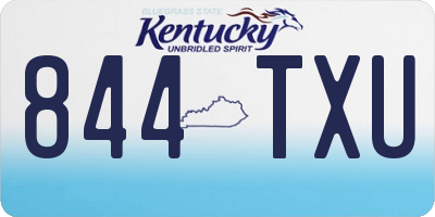 KY license plate 844TXU