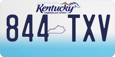 KY license plate 844TXV
