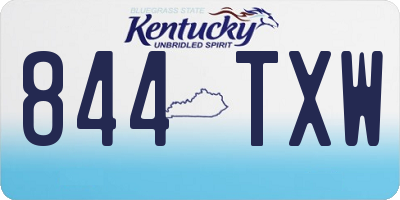 KY license plate 844TXW