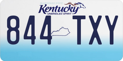KY license plate 844TXY