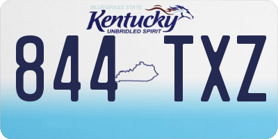 KY license plate 844TXZ