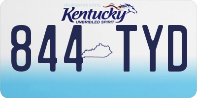 KY license plate 844TYD