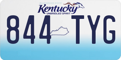 KY license plate 844TYG