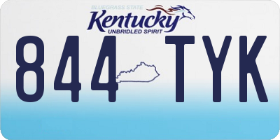 KY license plate 844TYK