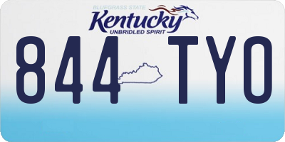 KY license plate 844TYO