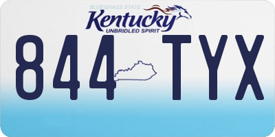 KY license plate 844TYX