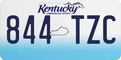 KY license plate 844TZC