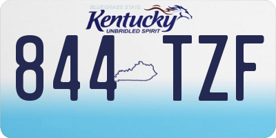KY license plate 844TZF
