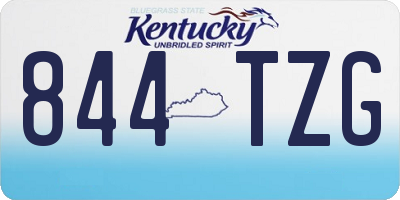 KY license plate 844TZG