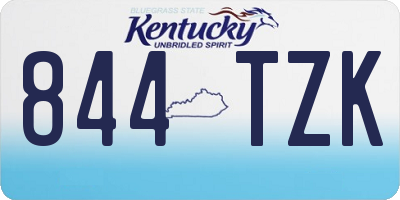 KY license plate 844TZK