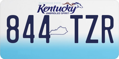 KY license plate 844TZR