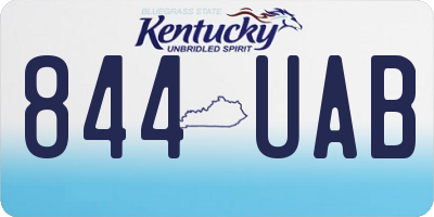 KY license plate 844UAB