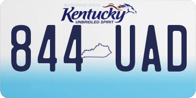 KY license plate 844UAD