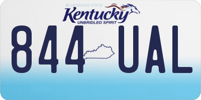 KY license plate 844UAL