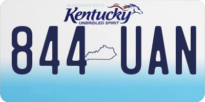 KY license plate 844UAN