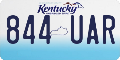KY license plate 844UAR