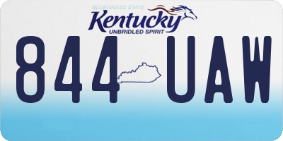 KY license plate 844UAW