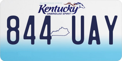 KY license plate 844UAY