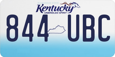 KY license plate 844UBC