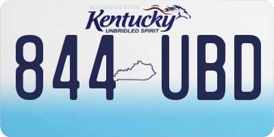 KY license plate 844UBD