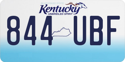 KY license plate 844UBF