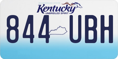 KY license plate 844UBH