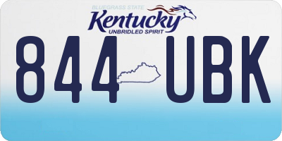 KY license plate 844UBK