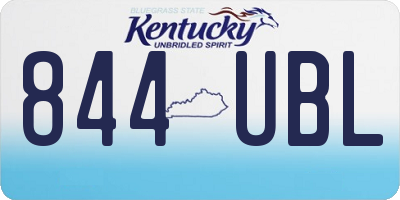 KY license plate 844UBL