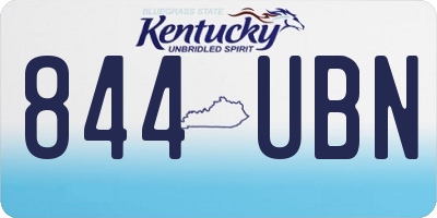 KY license plate 844UBN