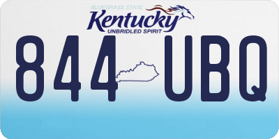 KY license plate 844UBQ