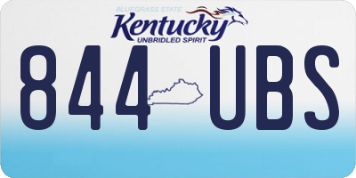 KY license plate 844UBS