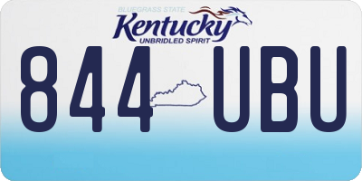 KY license plate 844UBU