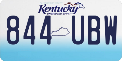 KY license plate 844UBW