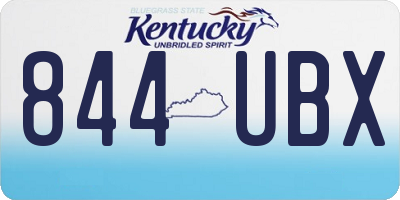 KY license plate 844UBX