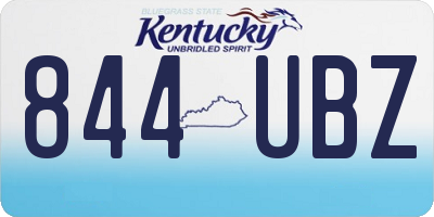 KY license plate 844UBZ