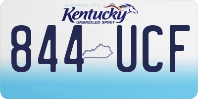 KY license plate 844UCF
