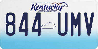KY license plate 844UMV