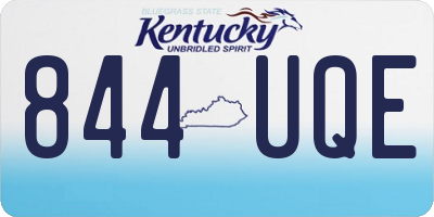KY license plate 844UQE