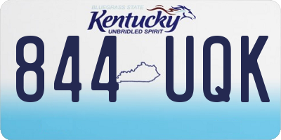 KY license plate 844UQK