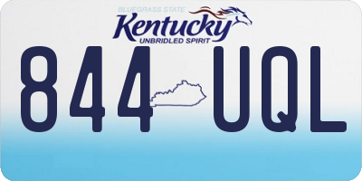 KY license plate 844UQL