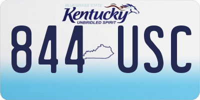 KY license plate 844USC