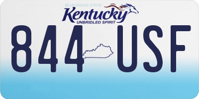 KY license plate 844USF