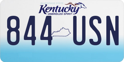 KY license plate 844USN