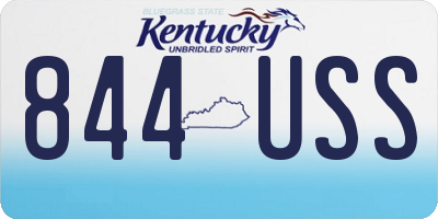 KY license plate 844USS