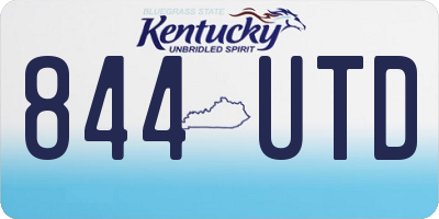 KY license plate 844UTD