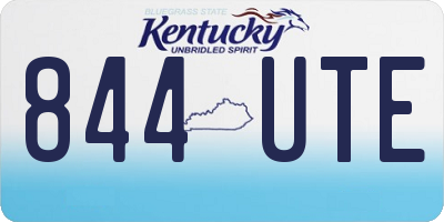 KY license plate 844UTE