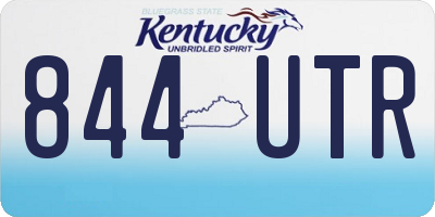KY license plate 844UTR