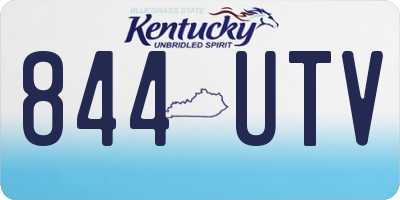 KY license plate 844UTV
